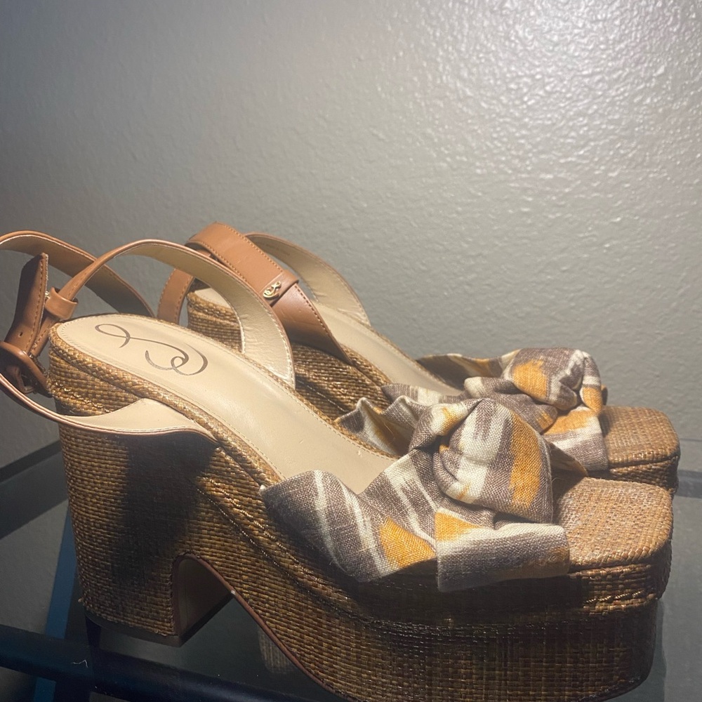 SAM EDELMAN Stylish Brown Platform Sandals - Picture 2 of 9